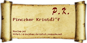 Pinczker Kristóf névjegykártya